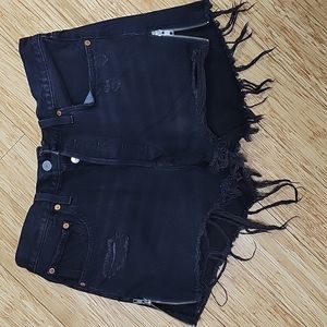 Black denim Levi's shorts